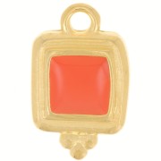 15.5x10mm Irregular square epoxy resin charm - Fine Gold Plated - Hyacinth x1