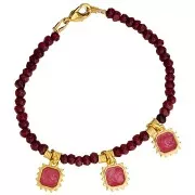 12x10mm Octagonal sun charm - epoxy resin - Fine Gold plated - White x1