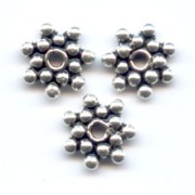 925 Sterling Silver Flower beads 7mm x10|raw }}