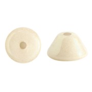 4x2mm Konos® Glass Beads by Puca® - Opaque Ivory Ceramic Look x10g|raw }}