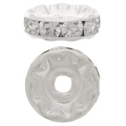 Rhinestones Rondelle 10mm Silver tone/Crystal  x1|raw }}