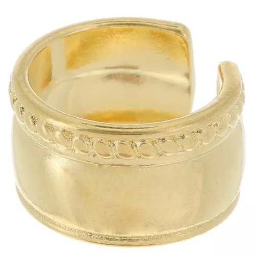 Large domed ring - braided rope effect - Size 54 - Fine Gold plated x1