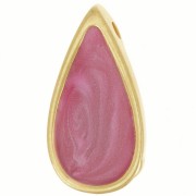 17x9mm drop epoxy resin Pendant - Fine Gold plated - pearl plum x1|raw }}