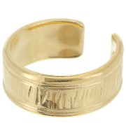 Large striated ring - Size 63 - Fine Gold Plated x1