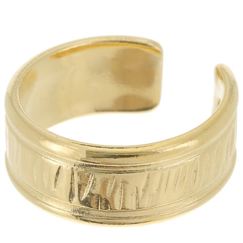 Large striated ring - Size 63 - Fine Gold Plated x1