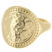 Large hammered ring - Size 55 - Fine Gold Plated x1