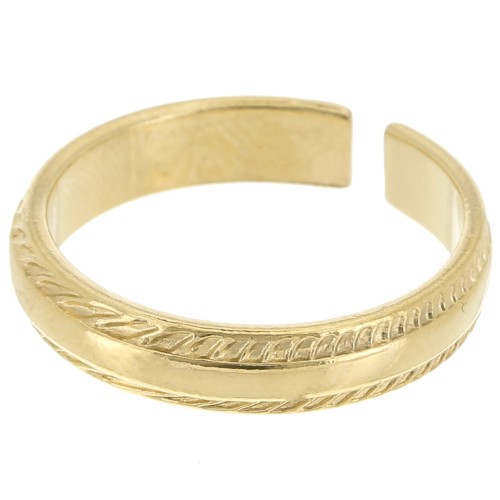 Fine ring - braided rope effect - Size 54 - Fine Gold plated x1