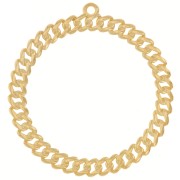 44mm Round pendant with chain effect - Fine Gold plated x1|raw }}