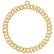 44mm Round pendant with chain effect - Fine Gold plated x1