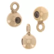 3mm stopper charm bead with 0.5mm hole - Gold Filled x1