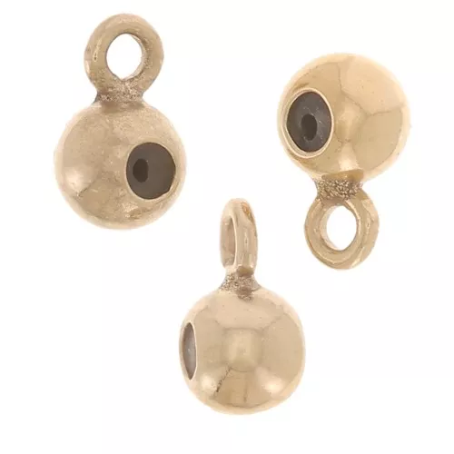 3mm stopper charm bead with 0.5mm hole - Gold Filled x1