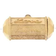 25x12mm cylinder bead by Perles&Co - Gemstone - Fine gold plated - Tiger eye x1