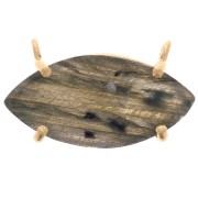 21x13mm Glass navette pendant - Fine Gold Plated - Labradorite x1