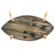 21x13mm Glass navette pendant - Fine Gold Plated - Labradorite x1