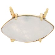 21x13mm Glass navette pendant - Fine Gold Plated - Moonstone x1|raw }}