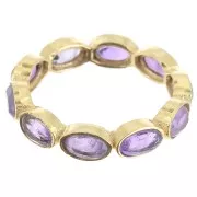 Fine gemstone ring - Size 51 - Fine Gold plated - Amethyst x1