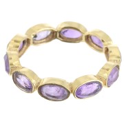 Fine gemstone ring - Size 55 - Fine Gold plated - Amethyst x1|raw }}