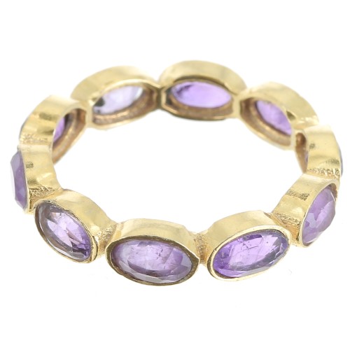 Fine gemstone ring - Size 55 - Fine Gold plated - Amethyst x1