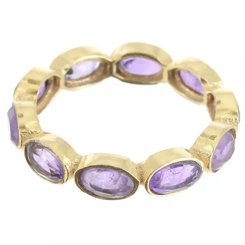 Fine gemstone ring - Size 55 - Fine Gold plated - Amethyst x1
