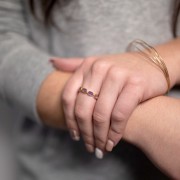 Fine gemstone ring - Size 55 - Fine Gold plated - Amethyst x1