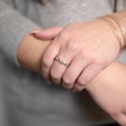 Fine gemstone ring - Size 53 - Fine Gold plated - Blue Chalcedony x1