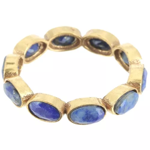 Fine gemstone ring - Size 53 - Fine Gold plated - Lapis lazuli x1