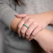 Fine imitation gemstone ring - Size 51 - Fine Gold Plated - Turquoise x1