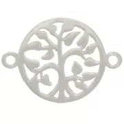 13.5mm 925 Sterling Silver openwork tree of life spacer x1