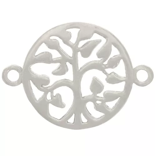 13.5mm 925 Sterling Silver openwork tree of life spacer x1