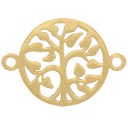13.5mm 925 Sterling Silver openwork tree of life spacer - Fine GOLD plated x1|raw }}