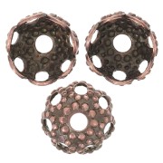 Filigreed saucers 4mm Old copper tone x20