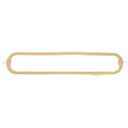 29x6mm 925 Sterling Silver Rounded Rectangle spacer - Gold Tone x1|raw }}