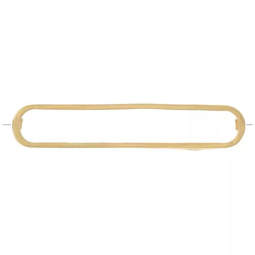 29x6mm 925 Sterling Silver Rounded Rectangle spacer - Gold Tone x1