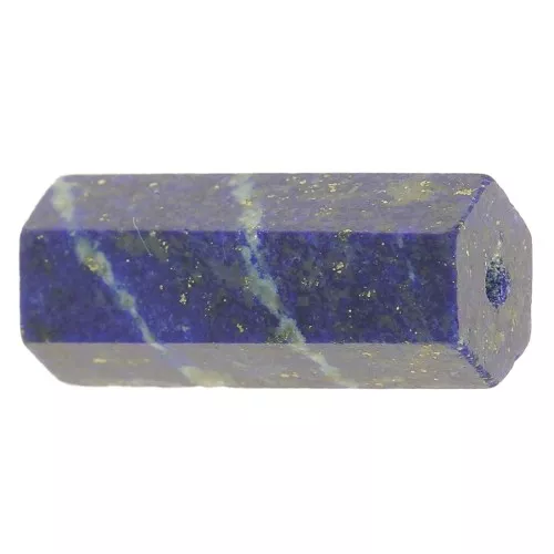 17x7mm Hexagon gemstone tube bead - Lapis lazuli x1