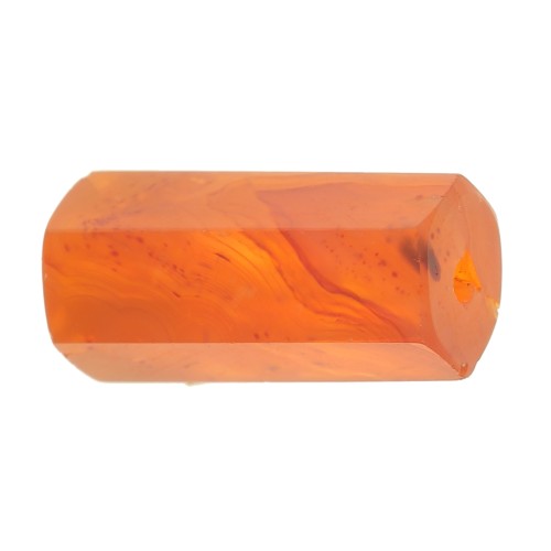 15x7mm Gemstone Hexagon Tube Bead - Carnelian x1