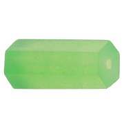 17x7mm Hexagonal dyed gemstone tube bead - Green Jade x1