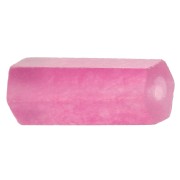 17x7mm Hexagonal dyed gemstone tube bead - Pink Jade x1