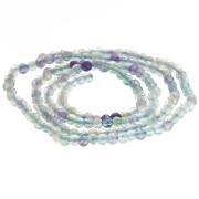 Round faceted beads 2 mm gemstone - Fluorite x32cm