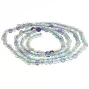 Round faceted beads 2 mm gemstone - Fluorite x32cm