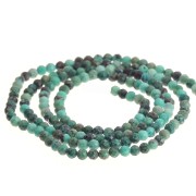 2mm Round faceted gemstone beads - Chrysocolla x32cm