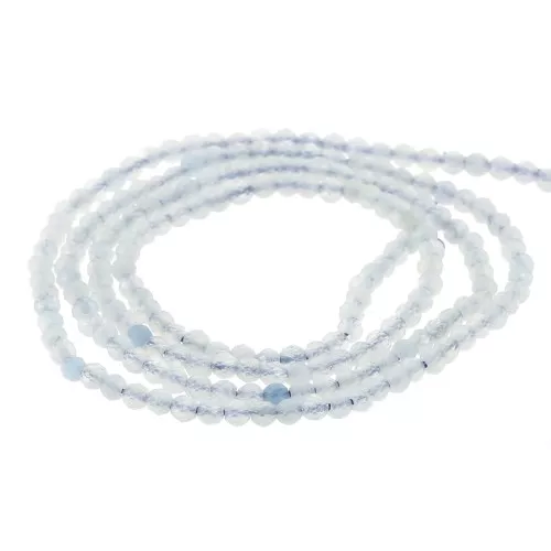 2mm Round faceted gemstone beads - Aquamarine x32cm