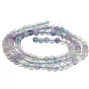Round faceted beads 3 mm gemstone - Fluorite x31cm
