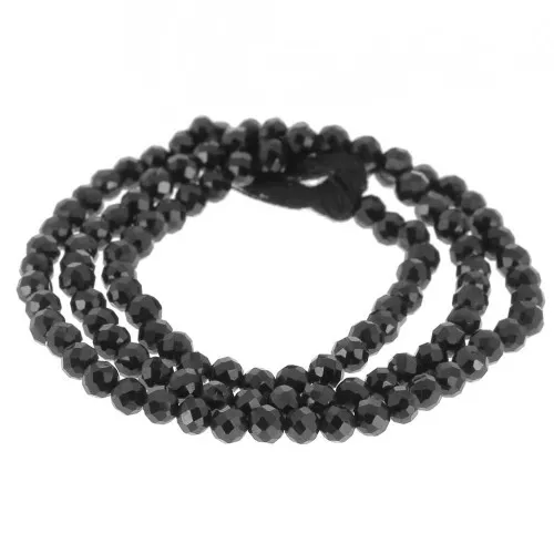 3mm Round faceted beads gemstone - Black Spinel x31cm