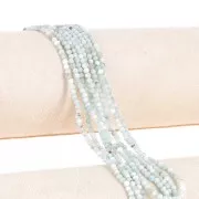 Round faceted beads 3 mm gemstone - Larimar x32cm