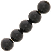 4mm Round gemstone beads - Black Spinel x20