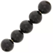 4mm Round gemstone beads - Black Spinel x20