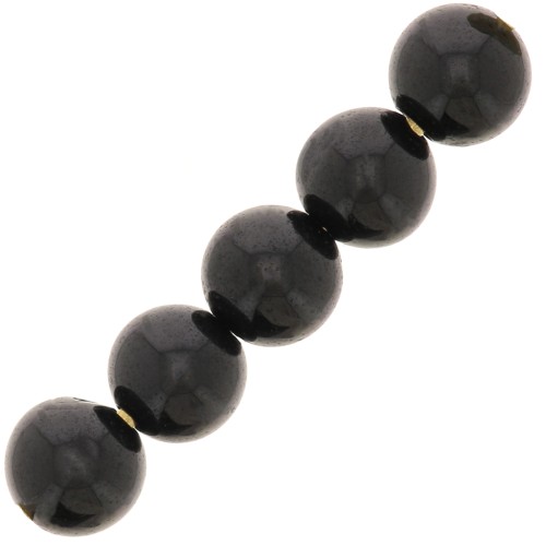 4mm Round gemstone beads - Black Spinel x20