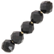 4mm Round faceted gemstone beads - Black Spinel x20