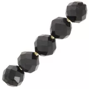4mm Round faceted gemstone beads - Black Spinel x20
