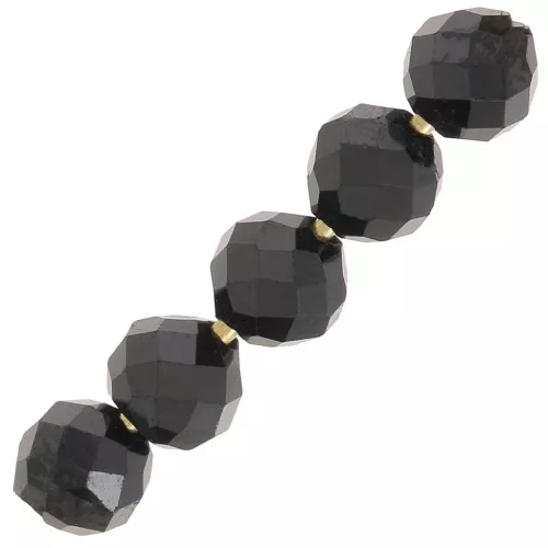 4mm Round faceted gemstone beads - Black Spinel x20